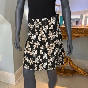 Maggy London Black and White Floral Mini Skirt